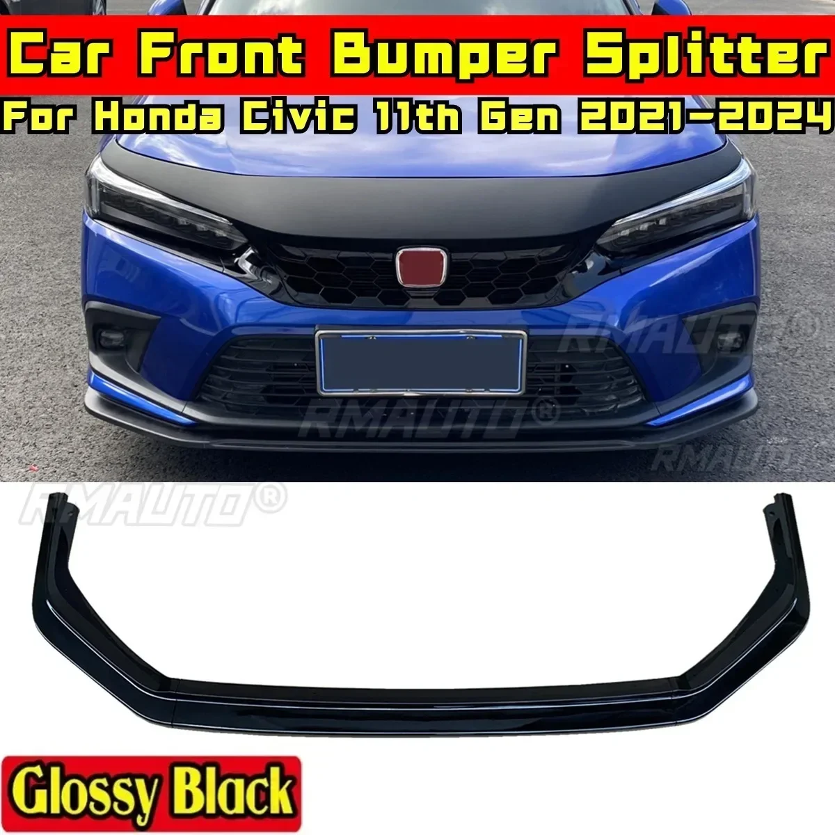 For Civic Body Kit Front Bumper Splitter Glossy Black RS Style Bumper Guard For Honda Civic 11th Gen 2021-2024 Car Accessories
For Civic Body Kit Front Bumper Splitter Glossy Black RS Style Bumper Guard For Honda Civic 11th Gen 2021-2024 Car Accessories
