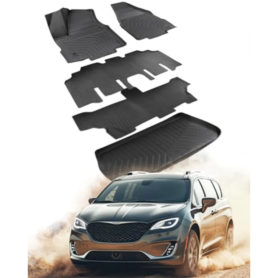 Коврики для пола для Chrysler Pacifica Voyager 2017-2025 2026, 7/8 мест, только для бензиновых версий, из TPE-резины, всепогодные, с ковриком в багажник
Коврики для пола для Chrysler Pacifica Voyager 2017-2025 2026, 7/8 мест, только для бензиновых версий, из TPE-резины, всепогодные, с ковриком в багажник