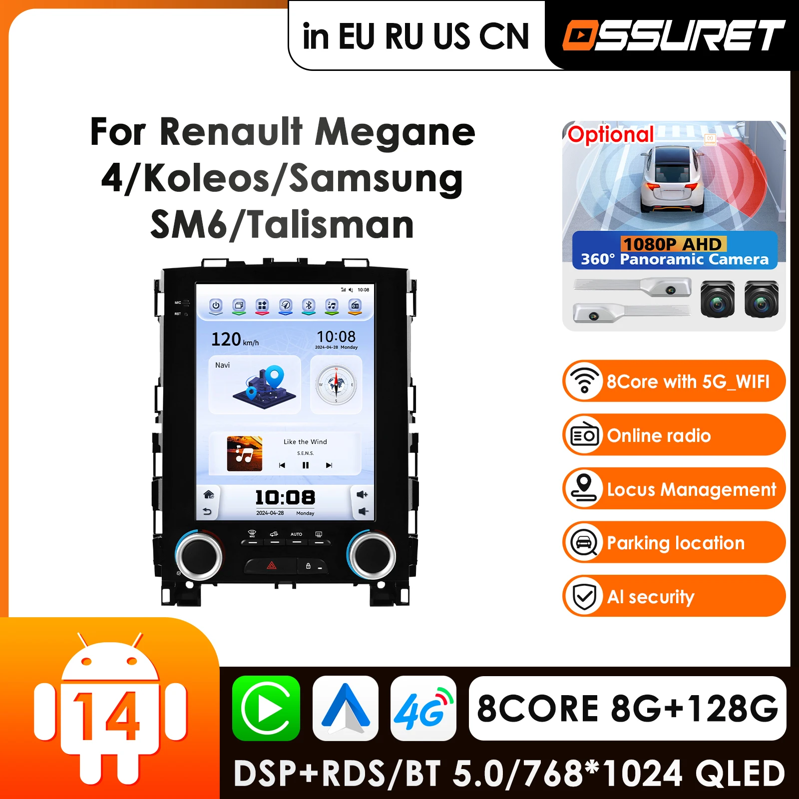 OSSURET 9.7 Carplay Android 14 Car Radio for Renault Koleos Megane 4 Samsung SM6 Talisman 2017-2019 Multimedia Video Player DSP
OSSURET 9.7 Carplay Android 14 Car Radio for Renault Koleos Megane 4 Samsung SM6 Talisman 2017-2019 Multimedia Video Player DSP