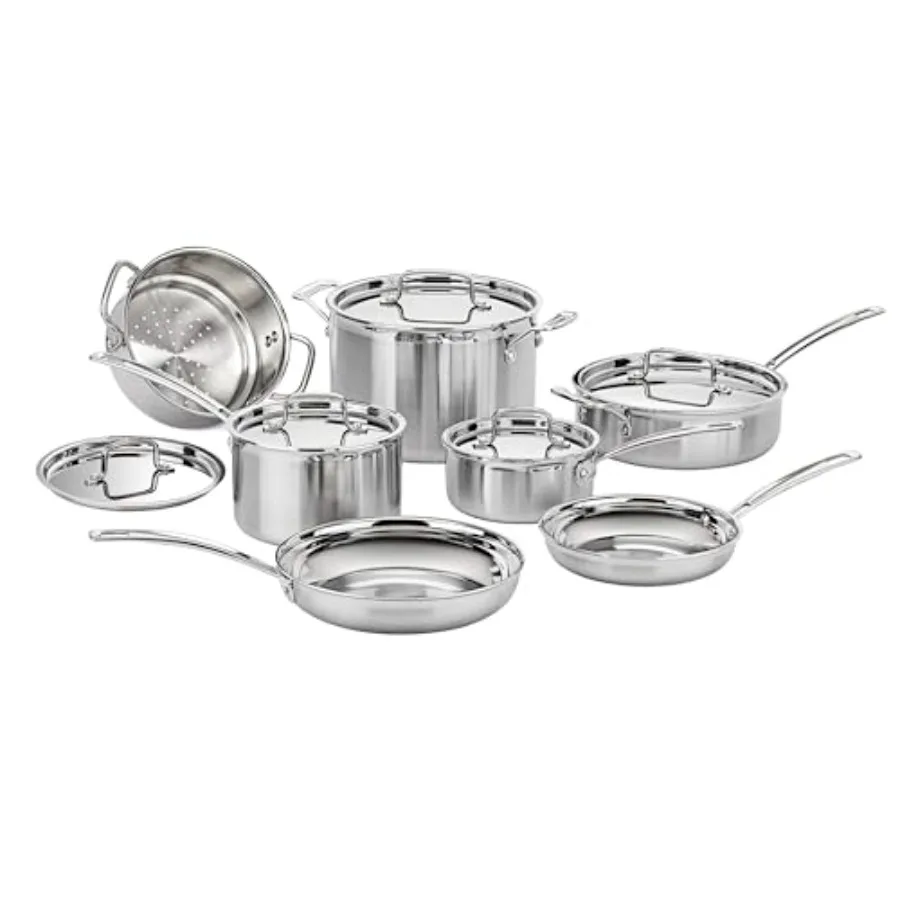 12-Piece MultiClad Pro Triple Ply Stainless Steel Cookware Set with Heat Surround Technology Cool Grip Handles Oven Safe to 500
12-Piece MultiClad Pro Triple Ply Stainless Steel Cookware Set with Heat Surround Technology Cool Grip Handles Oven Safe to 500