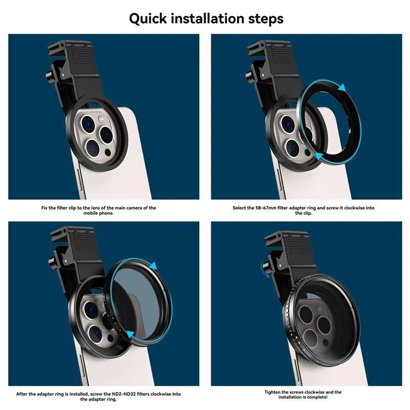 【Limited-Stock!】67Mm ND2-ND400 Filter Universal Phone Clip With Threaded Adapter Ring Cold Shoe For Iphone 16 15 Galaxy S24 DSLR
【Limited-Stock!】67Mm ND2-ND400 Filter Universal Phone Clip With Threaded Adapter Ring Cold Shoe For Iphone 16 15 Galaxy S24 DSLR