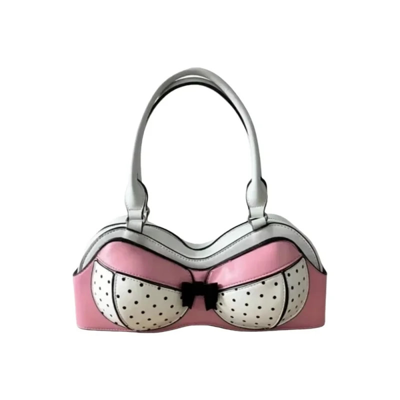 Unique Polka Dot Bra Y2k Pink Bikini Handbag with Bow Harajuku Streetwear Cute Novelty Party Shoulder Bag for Women
Unique Polka Dot Bra Y2k Pink Bikini Handbag with Bow Harajuku Streetwear Cute Novelty Party Shoulder Bag for Women