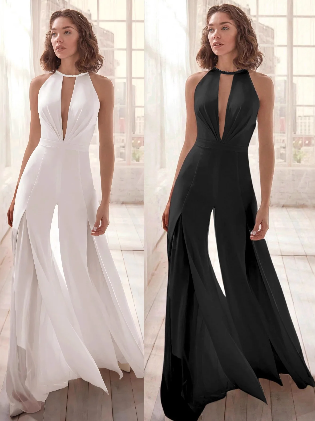 V-Ne Color Hanging Ne Jumpsuit Women's Faion Casual Pants l Waist Elastic Polyester Fiber Straight Leg
V-Ne Color Hanging Ne Jumpsuit Women's Faion Casual Pants l Waist Elastic Polyester Fiber Straight Leg