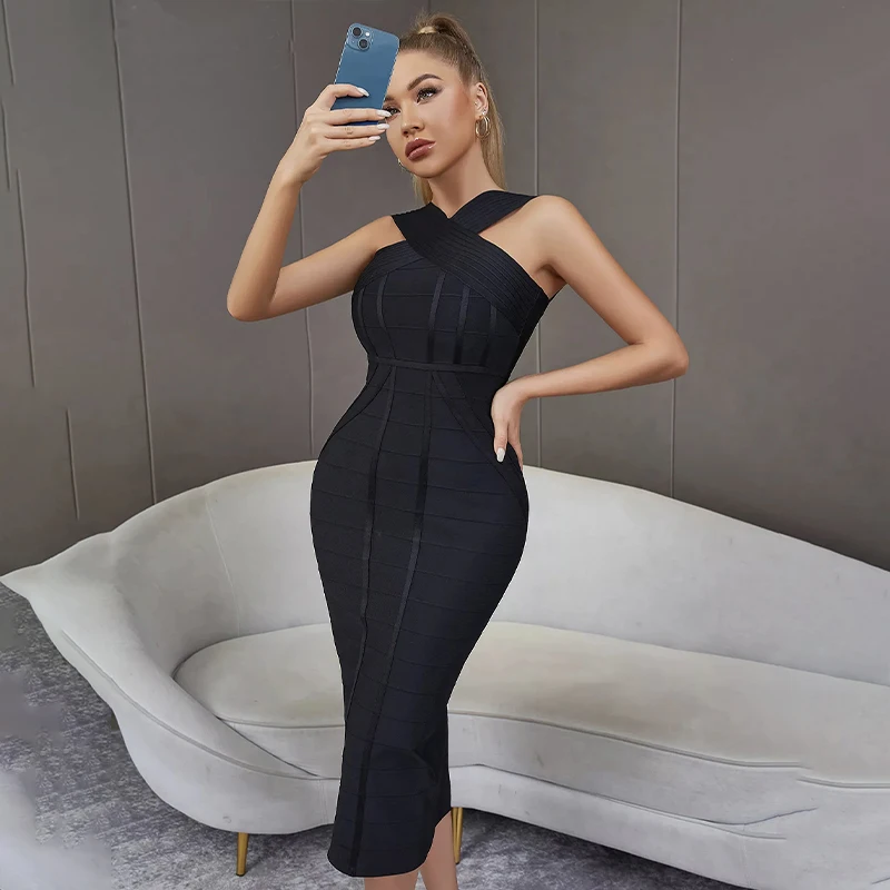 Top Quality Women Sexy Halter Off the Shoulder Bodycon Mid-calf Bandage Dress Fashion Nightclub Party Celebrate Dress
Top Quality Women Sexy Halter Off the Shoulder Bodycon Mid-calf Bandage Dress Fashion Nightclub Party Celebrate Dress