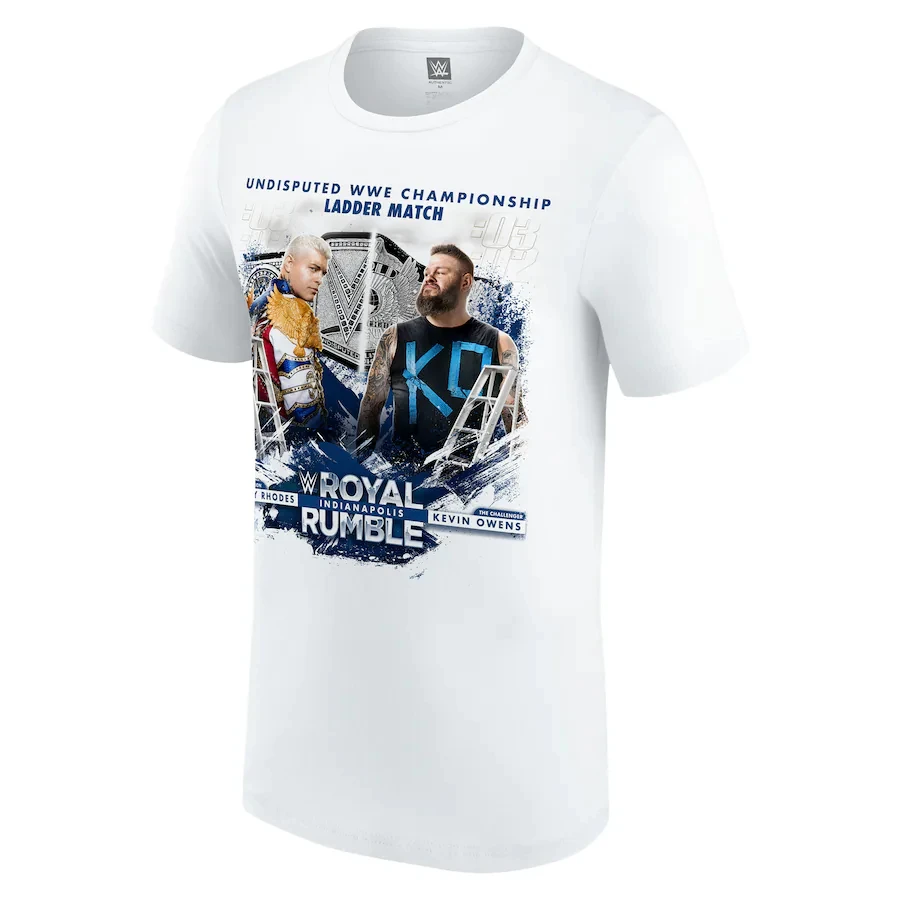 Men's White Cody Rhodes Vs. Kevin Owens 2025 New T-Shirt Simple Sweat Absorbing Breathable Suitable For Daily Leisure Sports
Men's White Cody Rhodes Vs. Kevin Owens 2025 New T-Shirt Simple Sweat Absorbing Breathable Suitable For Daily Leisure Sports