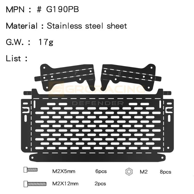 GRC 1/8 Stainless Steel Side Window Foldable Tabletop Tool Table for MJX H8H Defender Upgrade Option Parts G190PS/PB
GRC 1/8 Stainless Steel Side Window Foldable Tabletop Tool Table for MJX H8H Defender Upgrade Option Parts G190PS/PB