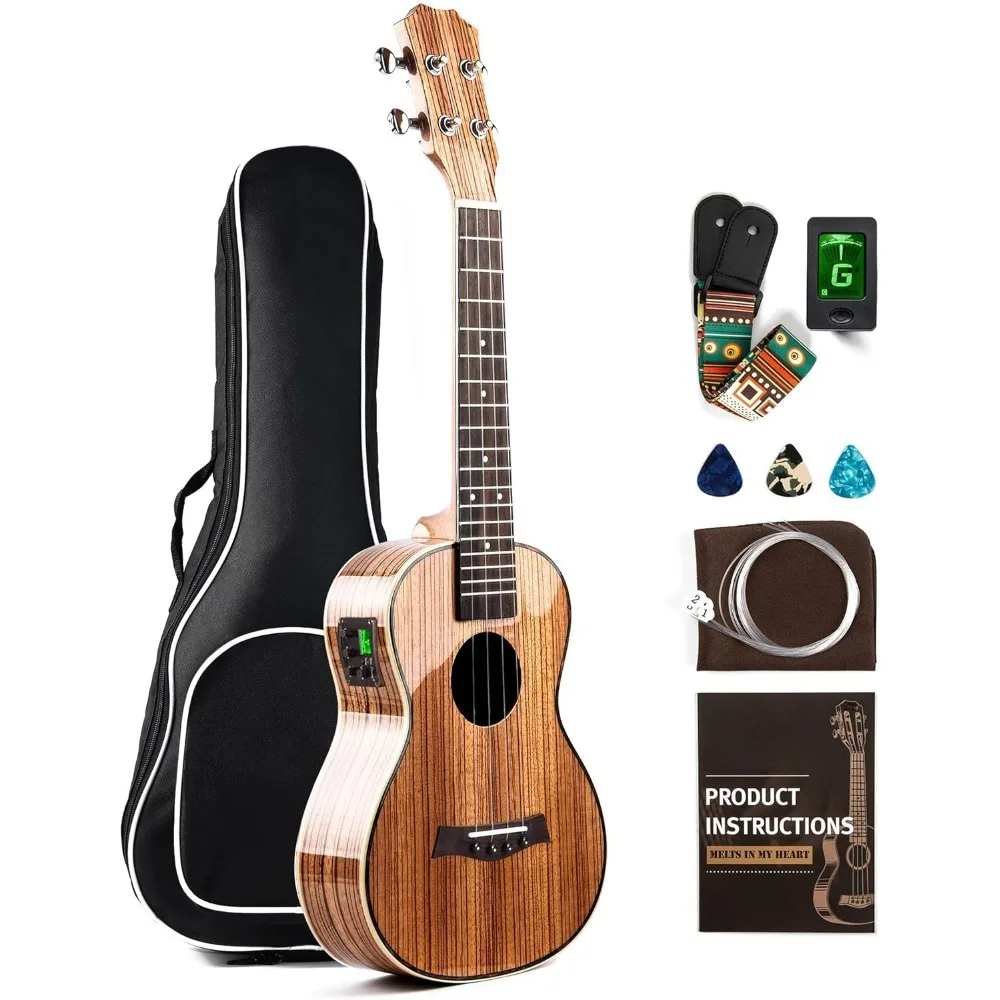 26inch Ukulele, Kit Beginner Guitar Starter Bundle Strings, Padded Gig Bag, Strap,HighTenor , Electric Ukelele
26inch Ukulele, Kit Beginner Guitar Starter Bundle Strings, Padded Gig Bag, Strap,HighTenor , Electric Ukelele