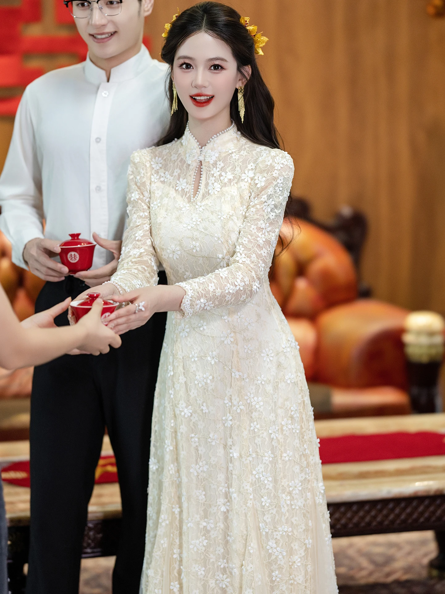 Retro Sle Long Sve Lace Qipao Dr Wedding Evening Gown ort Women's Beautiful Winter Engagement Ceremony Dr
Retro Sle Long Sve Lace Qipao Dr Wedding Evening Gown ort Women's Beautiful Winter Engagement Ceremony Dr