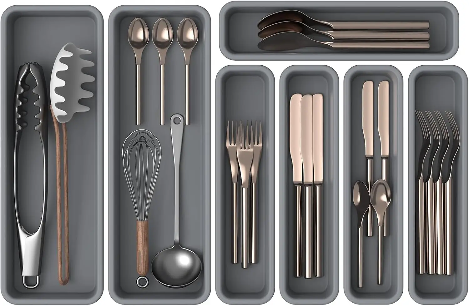 7 Pack Silicone Silverware Drawer Organizer, DIY Free Combination Kitchen Drawer Organizer, Utensil
7 Pack Silicone Silverware Drawer Organizer, DIY Free Combination Kitchen Drawer Organizer, Utensil