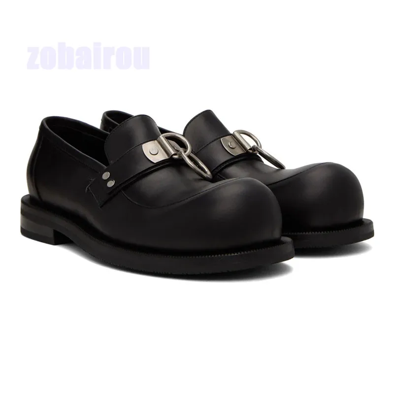 Round Toe Chunky Flat Metal Buckle Ring Men Shoes Retro Black Red Leather Casual Man Slip-On Summer Luxury Comfortable Loafers
Round Toe Chunky Flat Metal Buckle Ring Men Shoes Retro Black Red Leather Casual Man Slip-On Summer Luxury Comfortable Loafers