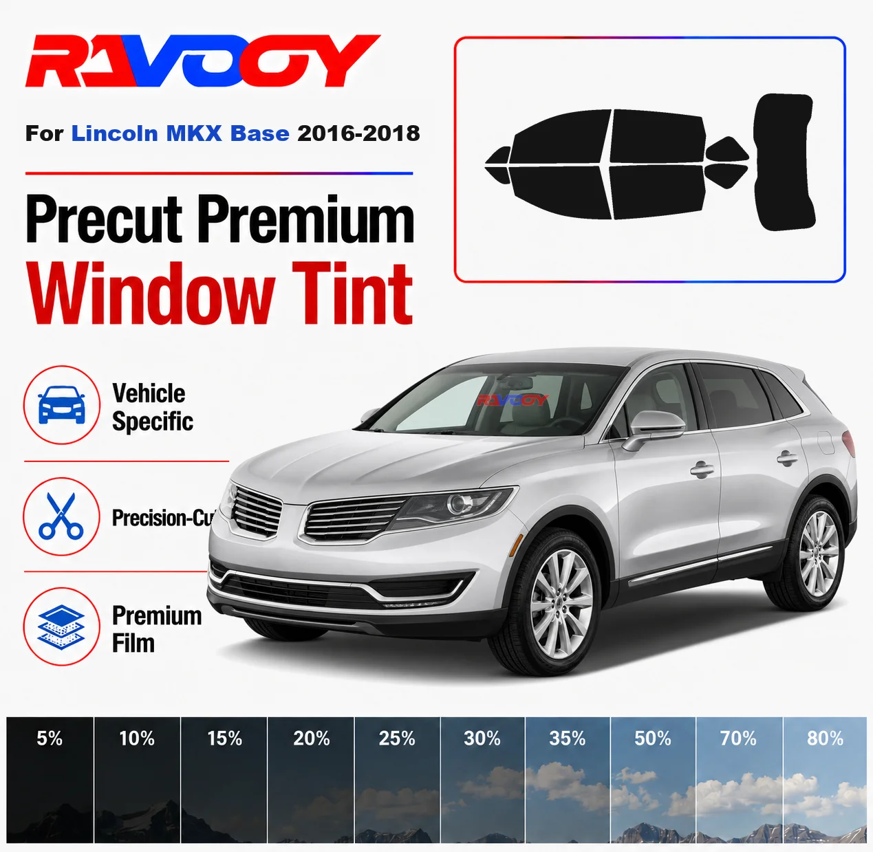 Premium Precut Window Tint Kit Front Rear Windows Rear Windshield For Lincoln MKX Base 2016-2018 Complete Set Nano Ceramic Film
Premium Precut Window Tint Kit Front Rear Windows Rear Windshield For Lincoln MKX Base 2016-2018 Complete Set Nano Ceramic Film