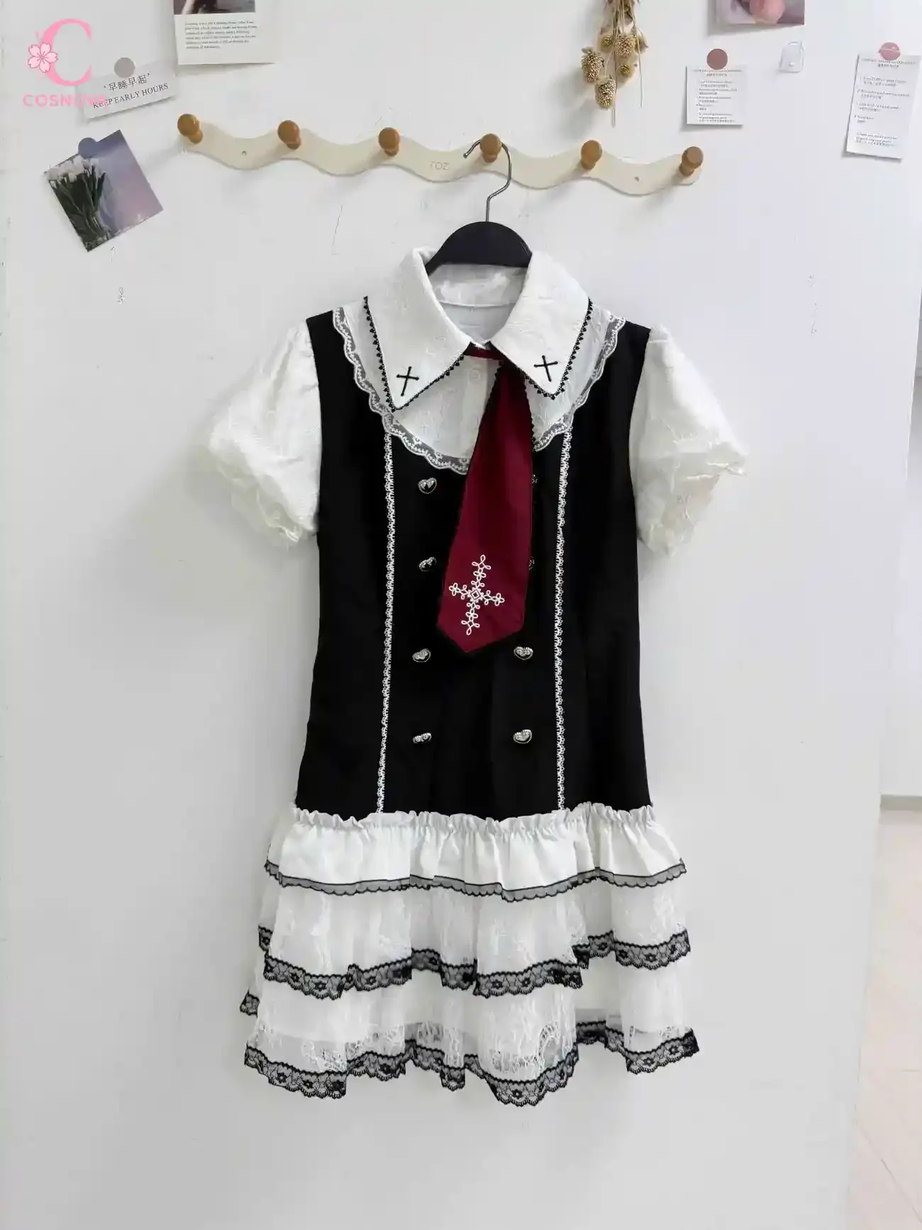 Japanese Elegant Lolita Y2k Puff Sleeve Lace Neck Tie Mini Dress Women Ruffle Hem Cross Button Party Chic Kawaii Female Clothes
Japanese Elegant Lolita Y2k Puff Sleeve Lace Neck Tie Mini Dress Women Ruffle Hem Cross Button Party Chic Kawaii Female Clothes