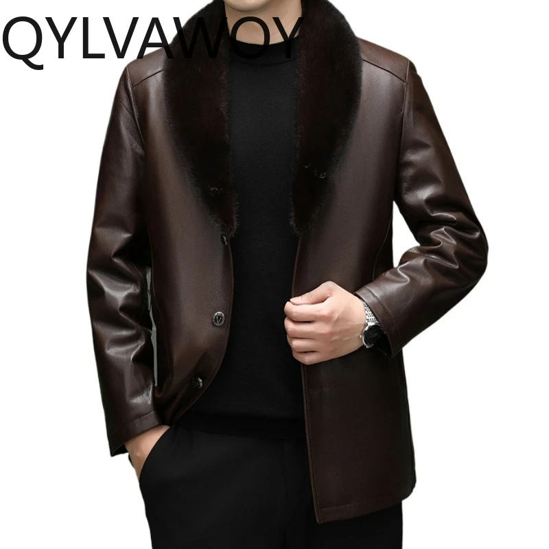 QYLVAWOY Goatskin Real Leather Jacket Winter Jacket Man Mink Inner Liner Jackets for Man Warm Leather Coat Thicken Chaqueta New
QYLVAWOY Goatskin Real Leather Jacket Winter Jacket Man Mink Inner Liner Jackets for Man Warm Leather Coat Thicken Chaqueta New