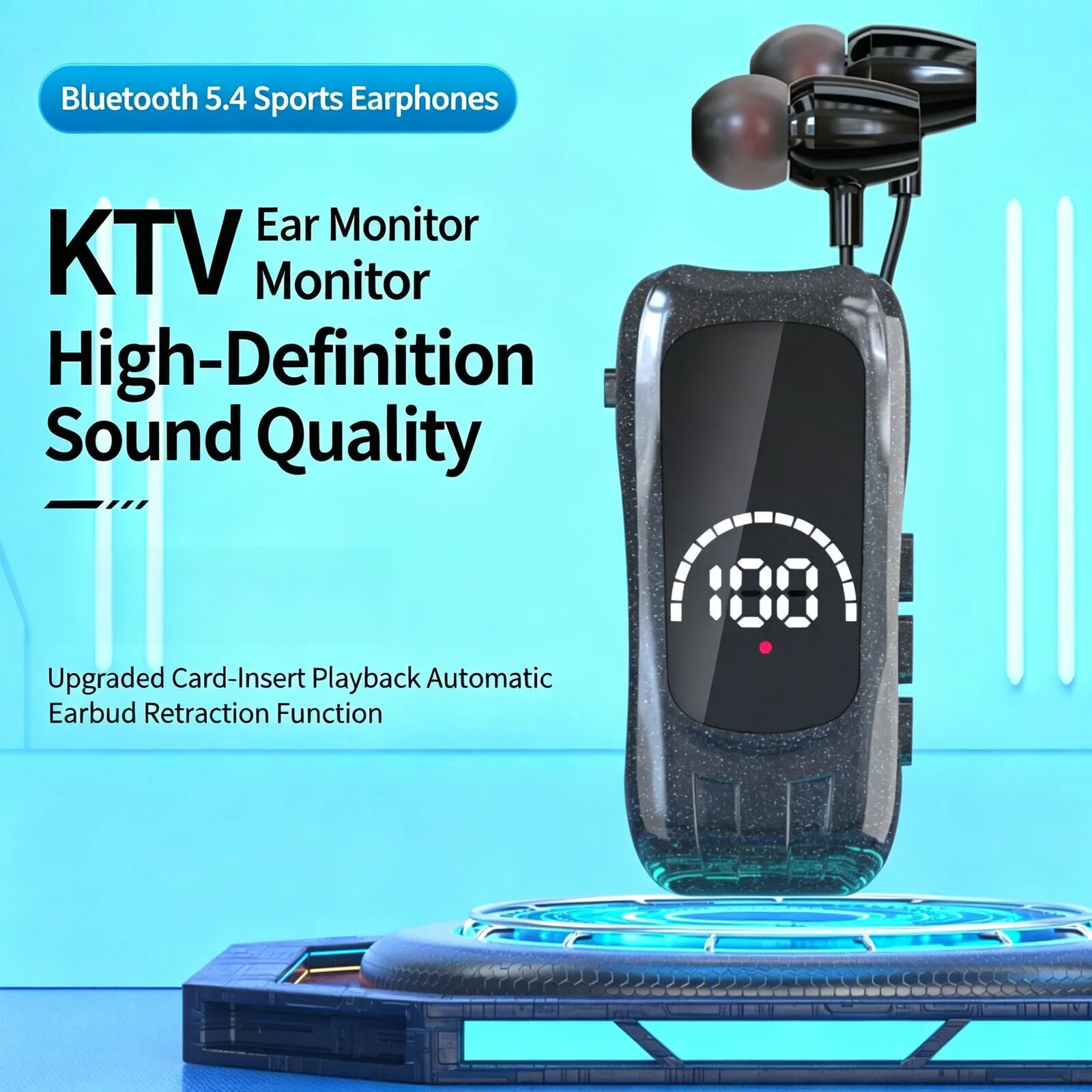 Neck Clip Bluetooth Headset Retractable In Ear IPX4 Waterproof Noise Cancelling LED Display TF Card Playback Long Battery Life
Neck Clip Bluetooth Headset Retractable In Ear IPX4 Waterproof Noise Cancelling LED Display TF Card Playback Long Battery Life