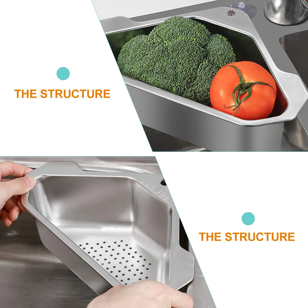Triangle Drain Basket 304 Stainless Steel Sink Strainer Kitchen Gadget Sponge Filter Rack Washing Filter Basket Anti Rust Easy
Triangle Drain Basket 304 Stainless Steel Sink Strainer Kitchen Gadget Sponge Filter Rack Washing Filter Basket Anti Rust Easy