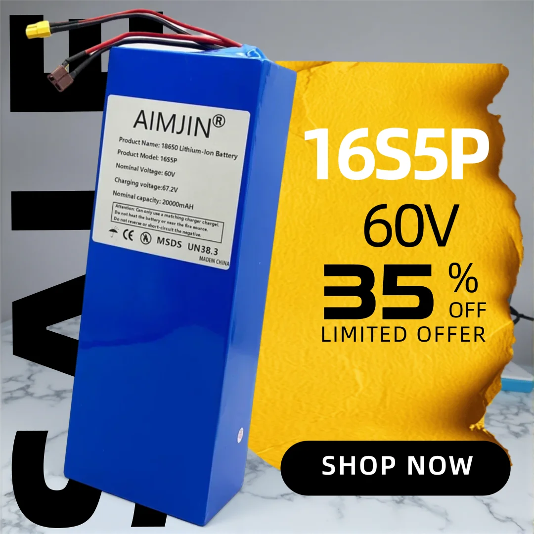 High Performance 60V 20Ah 16S5P Lithium Battery Pack For Integrated BMS Replacement Battery for 1000W Motor Electric Motorcycle
High Performance 60V 20Ah 16S5P Lithium Battery Pack For Integrated BMS Replacement Battery for 1000W Motor Electric Motorcycle