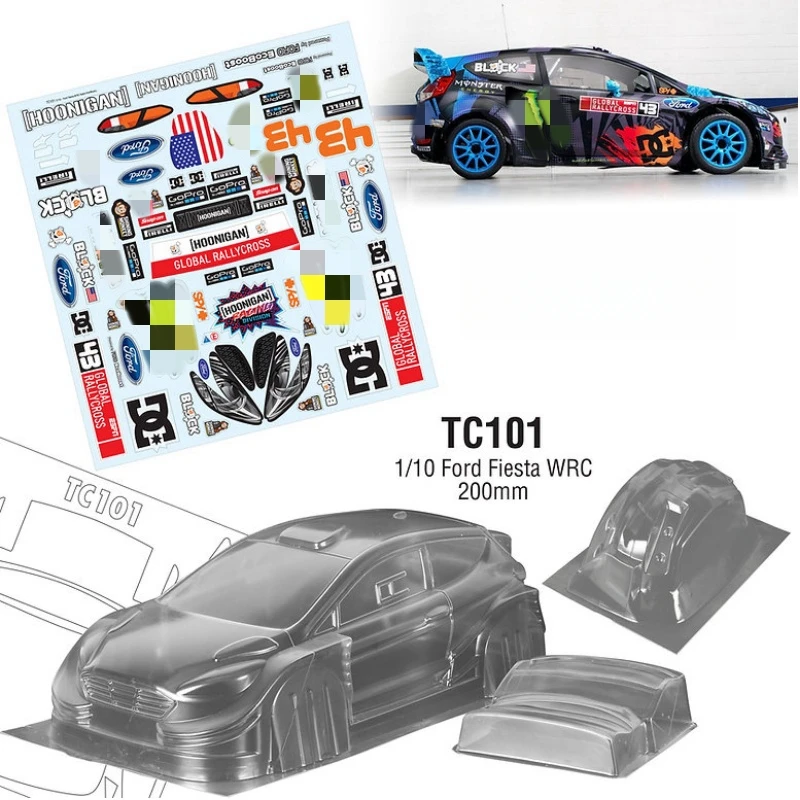 TC101 1/10 Ford Fiesta WRC Rally Body Корпус автомобиля 200 мм с заднее крыло и наклейки для шасси RC Drift Tamiya Kyosho hsp Yokomo
TC101 1/10 Ford Fiesta WRC Rally Body Корпус автомобиля 200 мм с заднее крыло и наклейки для шасси RC Drift Tamiya Kyosho hsp Yokomo