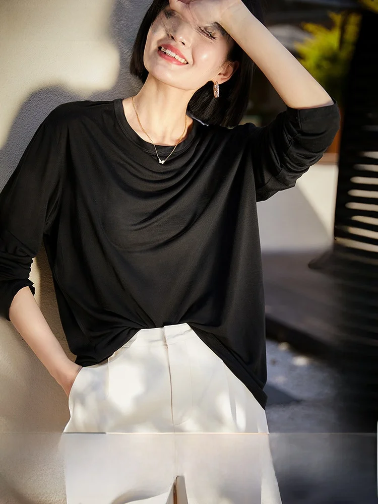Lanxim Classic Loose round Ne Slimming H-ape Base T-irt Women's Comfortable Breathable Long Sve OL Sle Casual Wear
Lanxim Classic Loose round Ne Slimming H-ape Base T-irt Women's Comfortable Breathable Long Sve OL Sle Casual Wear