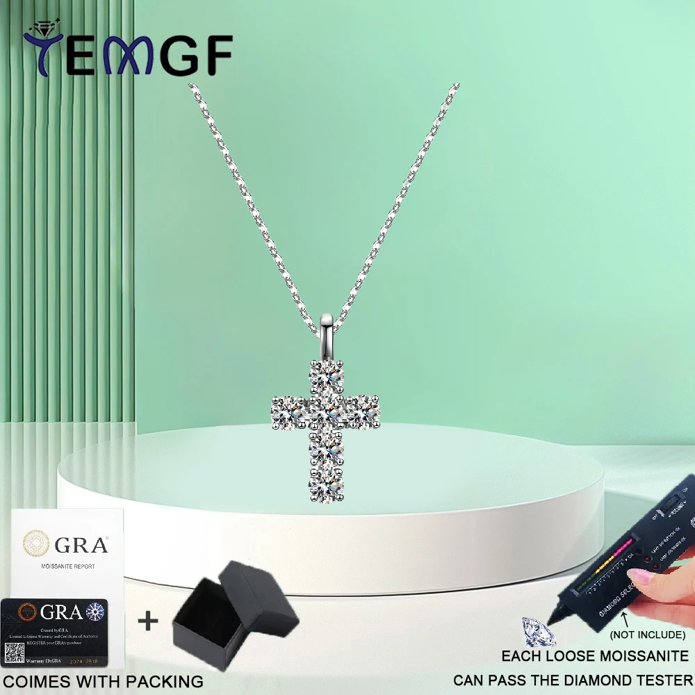TEMGF Moissanite Necklace Full 5mm Round Cut Inlay Pendant 925 Sterling Silver Jesus Chain for Women Wedding Bridal Fine Jewelry
TEMGF Moissanite Necklace Full 5mm Round Cut Inlay Pendant 925 Sterling Silver Jesus Chain for Women Wedding Bridal Fine Jewelry