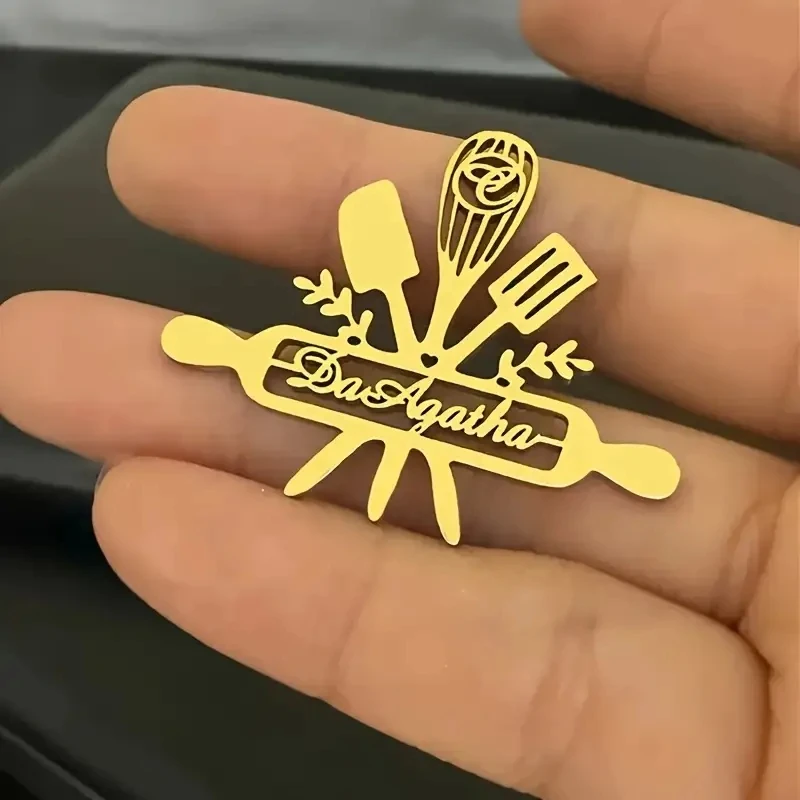 Custom Chef's Kitchenware Name Brooch - Elegant Stainless Steel, Perfect Gift for Foodies & Cooking Enthusiasts, Versatile Acces
Custom Chef's Kitchenware Name Brooch - Elegant Stainless Steel, Perfect Gift for Foodies & Cooking Enthusiasts, Versatile Acces