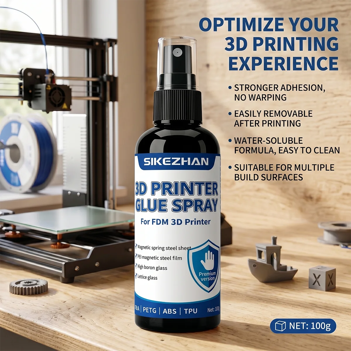 High-Strength 3D Print Platform Glue Spray, Heat Bed Adhesive to Stop Warping, Compatible with TPU/PLA, Easy Apply
High-Strength 3D Print Platform Glue Spray, Heat Bed Adhesive to Stop Warping, Compatible with TPU/PLA, Easy Apply