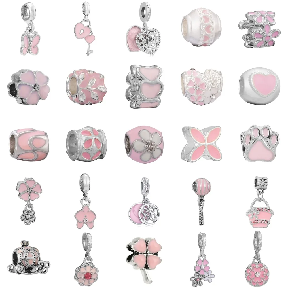 2025 New Silver plated Classic pink alloy pendant Charm Beads Bracelet Necklace Pandora DIY Jewelry Accessorie
2025 New Silver plated Classic pink alloy pendant Charm Beads Bracelet Necklace Pandora DIY Jewelry Accessorie