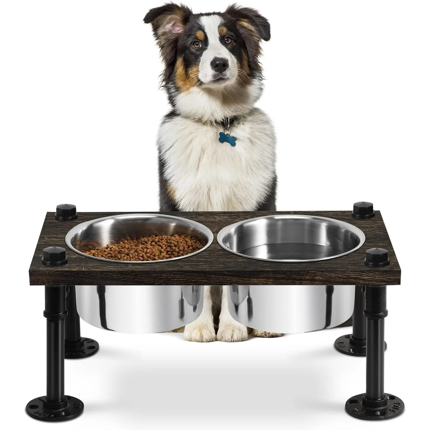 Raised Dog Bowl Stand for Large Dogs | Farmhouse Feeder w/ 2 Stainless Bowls | Waterproof Wood Board & Rustic Brown Design
Raised Dog Bowl Stand for Large Dogs | Farmhouse Feeder w/ 2 Stainless Bowls | Waterproof Wood Board & Rustic Brown Design