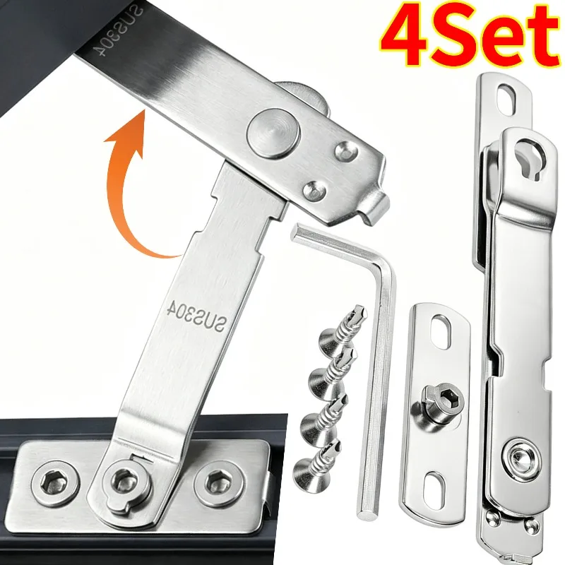Adjustable Window Strut Limiter Stainless Steel Window Support Connection Limiter Window Hook Latches with Screws Safety Lock
Adjustable Window Strut Limiter Stainless Steel Window Support Connection Limiter Window Hook Latches with Screws Safety Lock