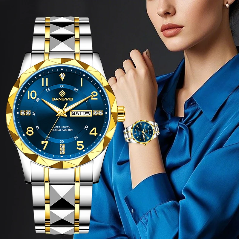 BANGWEI business quartz watch fashion women's watch waterproof luminous stainless steel luxury formal lady watch reloj de mujer
BANGWEI business quartz watch fashion women's watch waterproof luminous stainless steel luxury formal lady watch reloj de mujer