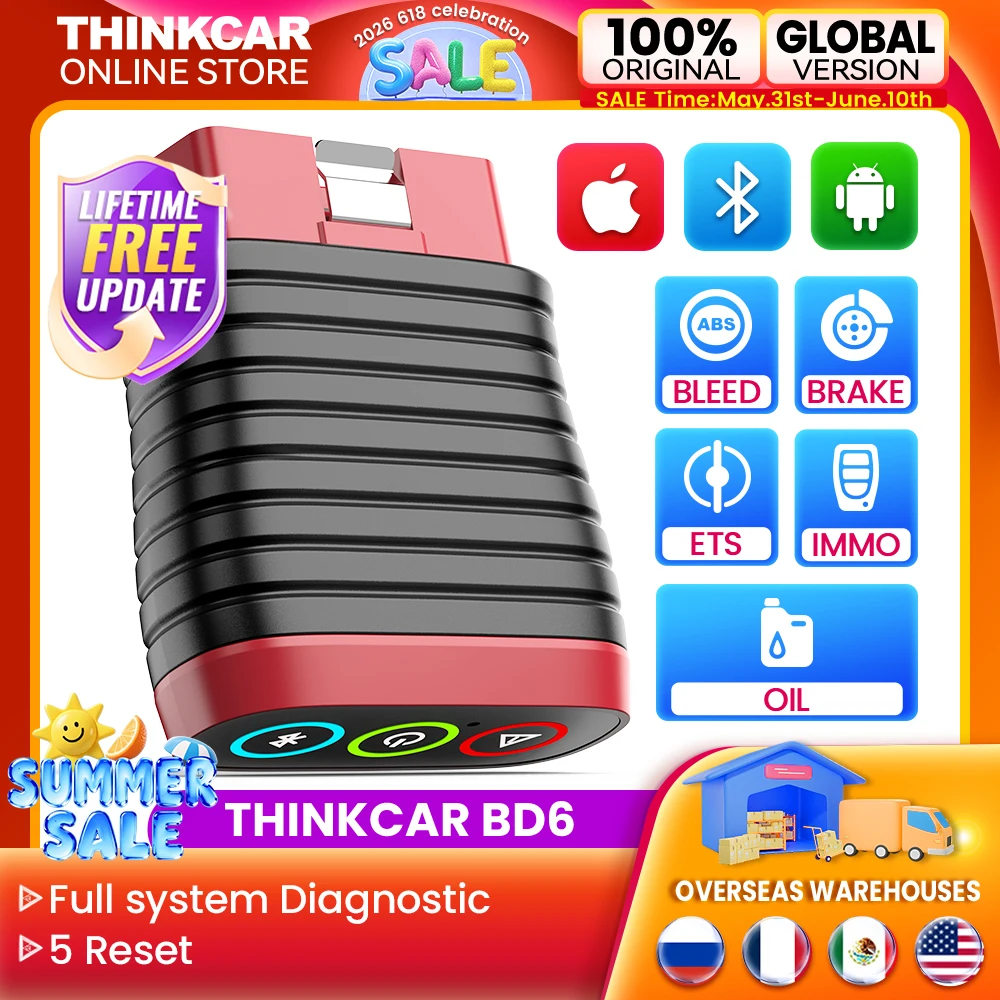 THINKCAR BD6 OBD2 Scanner diagnostic tools full system auto code reader Engine Airbag 5 reset Key programming lifetime free
THINKCAR BD6 OBD2 Scanner diagnostic tools full system auto code reader Engine Airbag 5 reset Key programming lifetime free