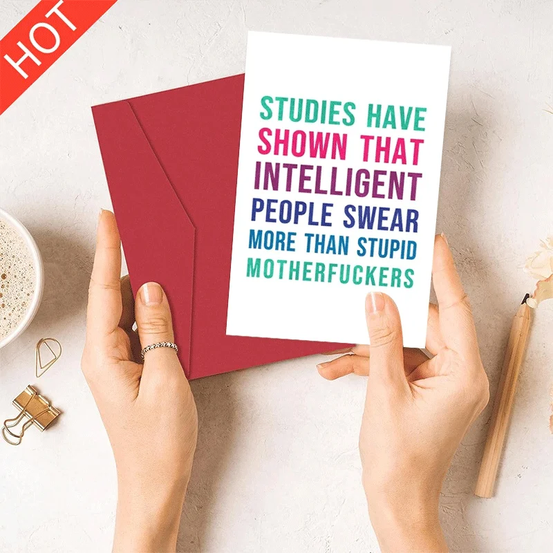 Funny Sarcastic Greeting Card, Intelligent People Swear More Humor Card, Novelty Adult Joke Card for Friend
Funny Sarcastic Greeting Card, Intelligent People Swear More Humor Card, Novelty Adult Joke Card for Friend
