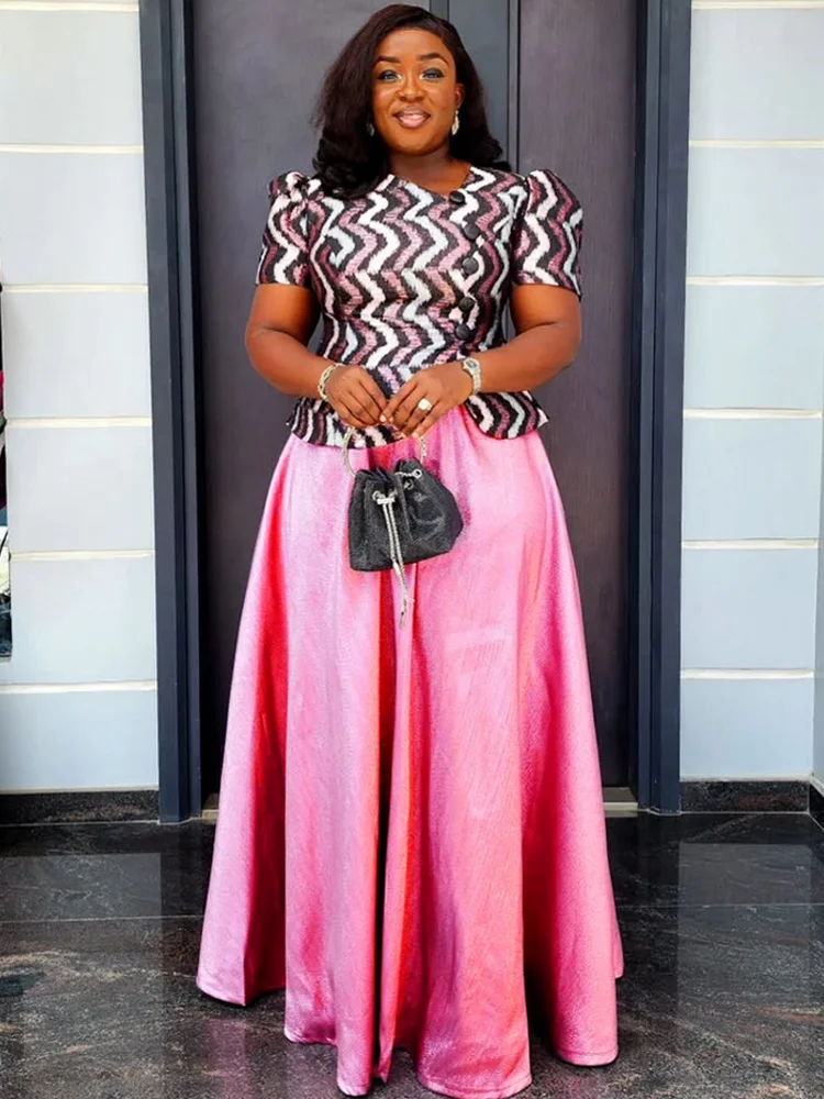 African Clothes For Women 2 PCS Sets Tops And Skirts Suits Dashiki Ankara Turkey Outfit Robe Plus Size Wedding Party Dresses
African Clothes For Women 2 PCS Sets Tops And Skirts Suits Dashiki Ankara Turkey Outfit Robe Plus Size Wedding Party Dresses