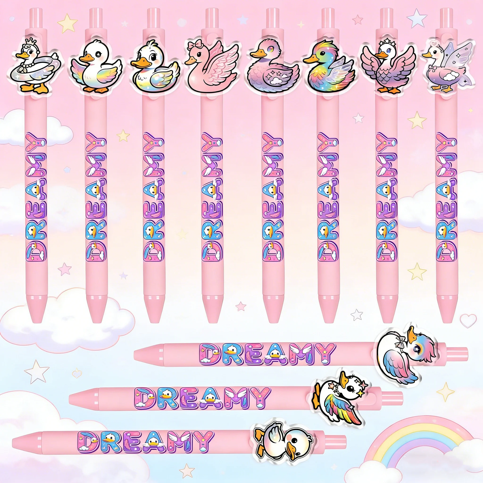7pcs/11pcs Dreamy Duck Printed Ballpoint Pen Student Creative Gift Pen
7pcs/11pcs Dreamy Duck Printed Ballpoint Pen Student Creative Gift Pen