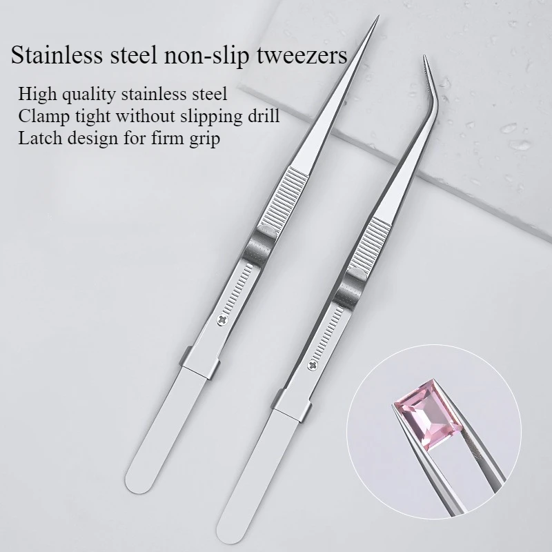 New Stainless Steel Tweezers Anti-static Slot Nipper Forceps Nail Tool Picking Multi-purpose Manicure with Grooved Tweezers Tool 
New Stainless Steel Tweezers Anti-static Slot Nipper Forceps Nail Tool Picking Multi-purpose Manicure with Grooved Tweezers Tool