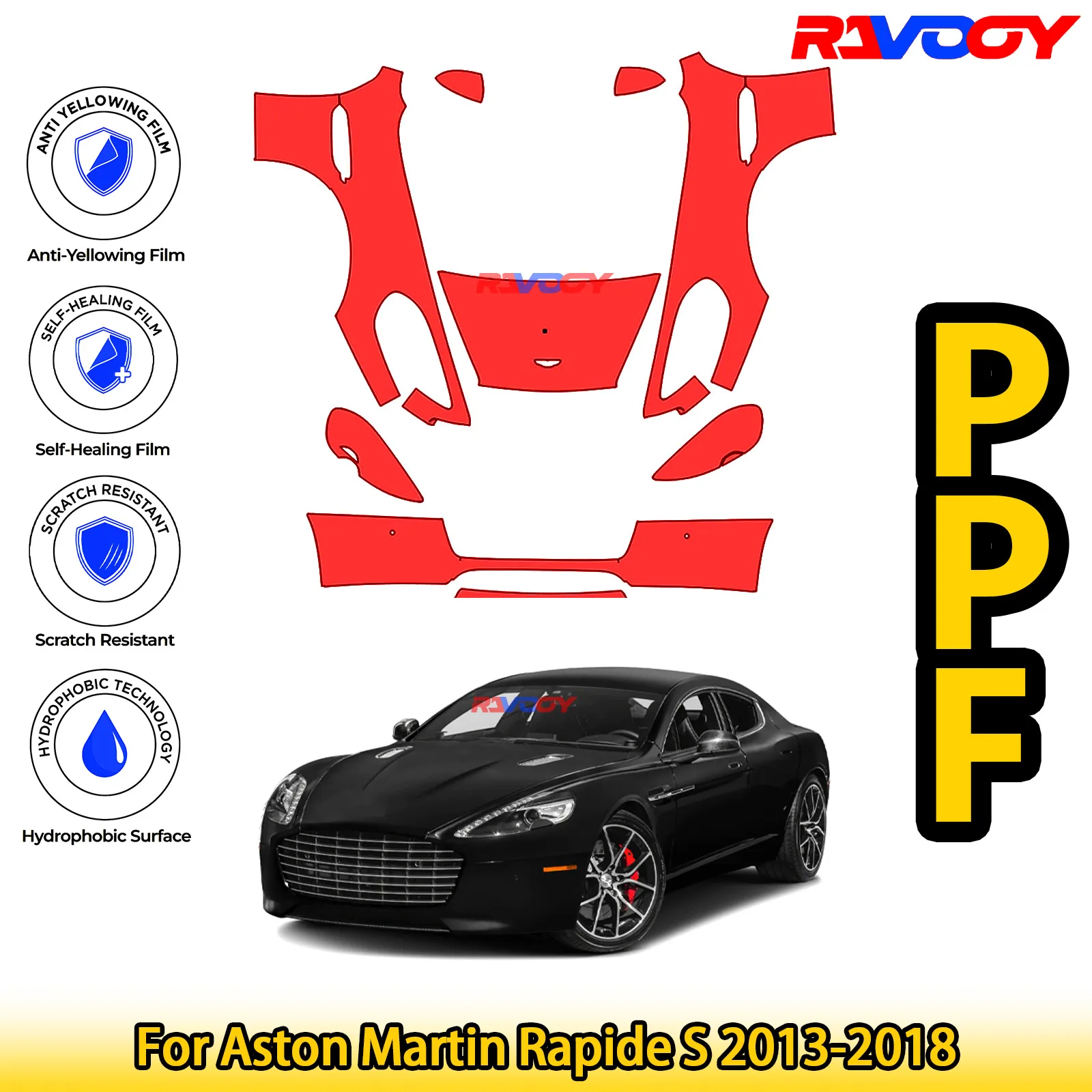 Для Aston Martin Rapide S 2013-2018 глянцевая матовая черная предварительно вырезанная передняя защитная пленка PPF Kit
Для Aston Martin Rapide S 2013-2018 глянцевая матовая черная предварительно вырезанная передняя защитная пленка PPF Kit
