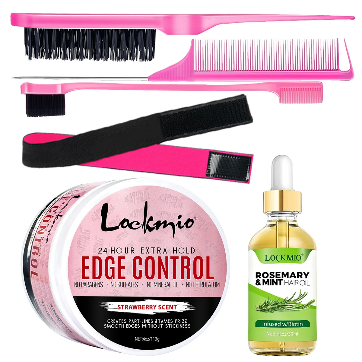 Edge Control Gel Rosemary & Mint Hair Oil Hairline Finish Wax Nourishing Oil Hair Styling Care Product Adjustable Headband 3comb
Edge Control Gel Rosemary & Mint Hair Oil Hairline Finish Wax Nourishing Oil Hair Styling Care Product Adjustable Headband 3comb