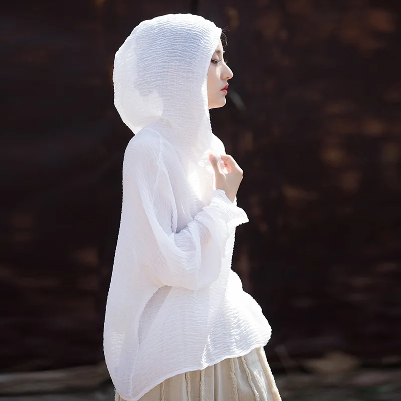 Tencel air-conditioned shirt is soft and elegant, fairy style fan, home travel sunscreen, women's hooded T-shirt, fashionable an
Tencel air-conditioned shirt is soft and elegant, fairy style fan, home travel sunscreen, women's hooded T-shirt, fashionable an