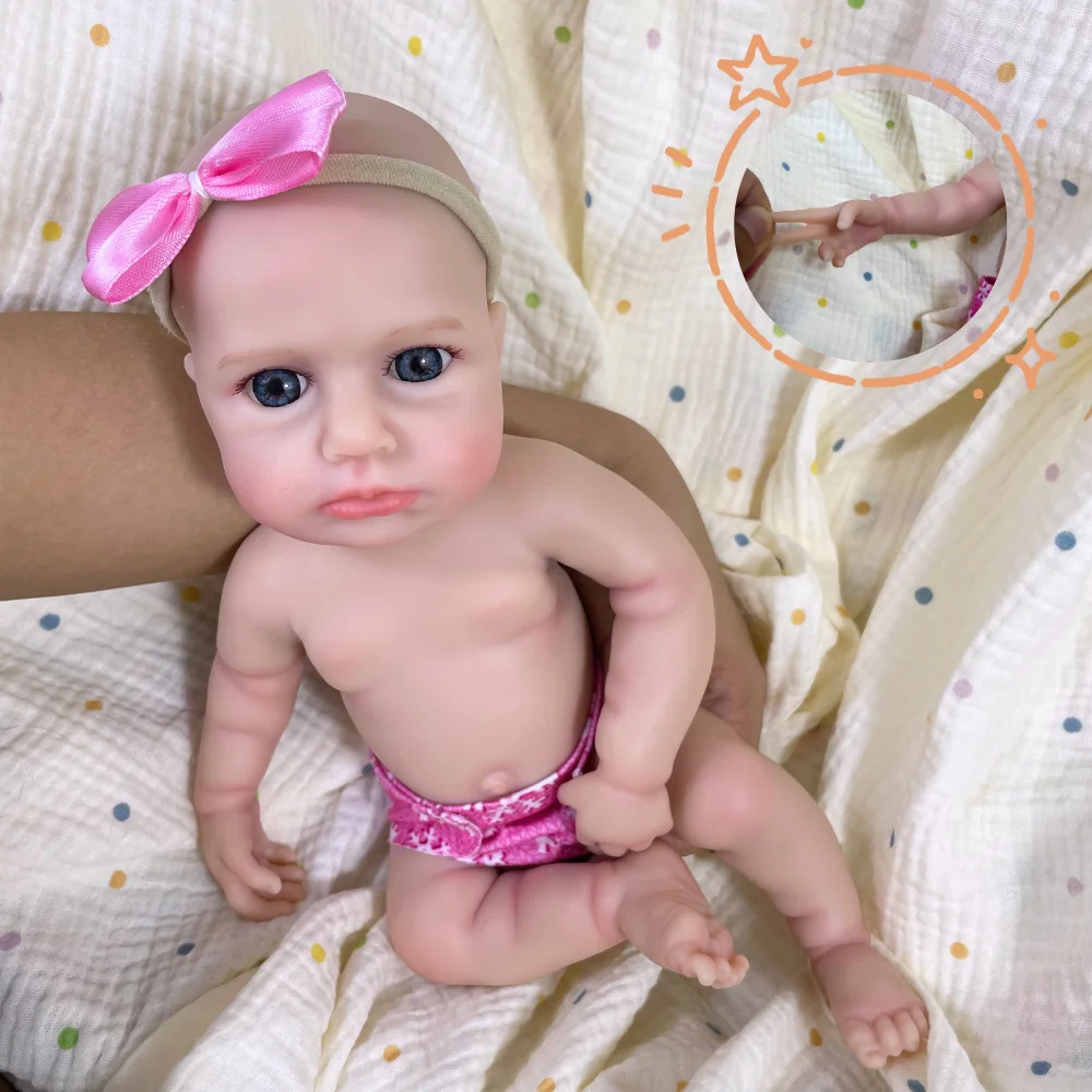 MRB 13-дюймовая полностью силиконовая кукла Reborn Baby LouLou Awake, реалистичная однотонная силиконовая мягкая кукла для девочек, подарок на день рождения, Рождество 
MRB 13-дюймовая полностью силиконовая кукла Reborn Baby LouLou Awake, реалистичная однотонная силиконовая мягкая кукла для девочек, подарок на день рождения, Рождество