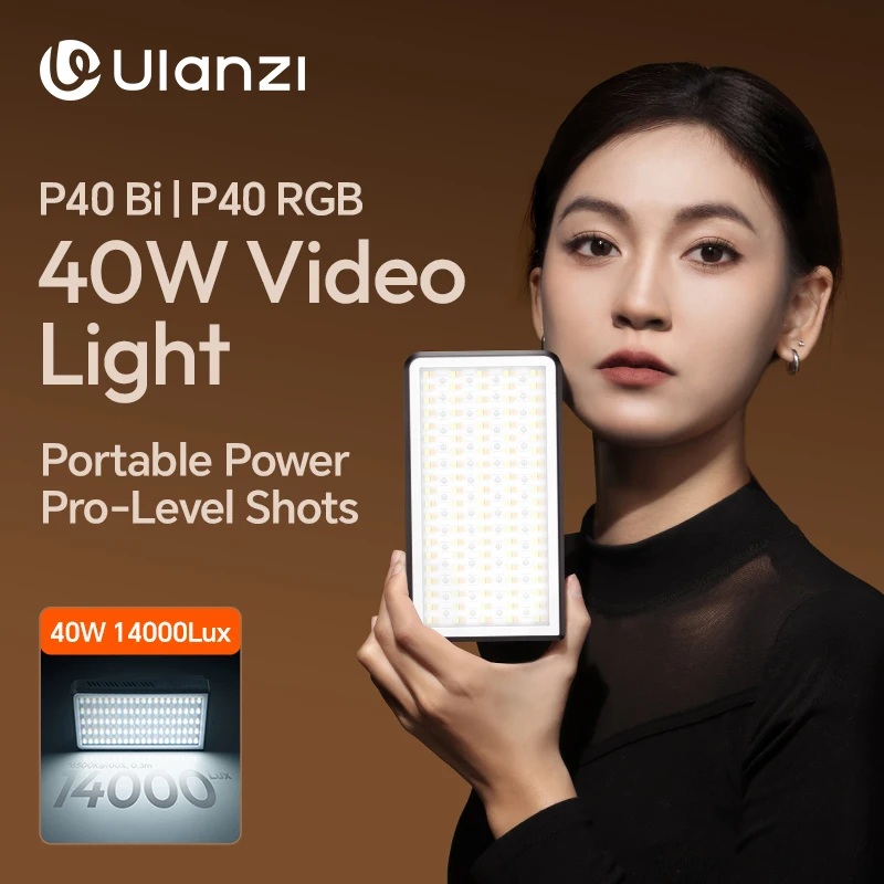 Ulanzi P40 Bi/P40 RGB 40W Video Light 14000Lux 37Wh with LED Display for Portrait Still Life Photography Shooting Light Painting
Ulanzi P40 Bi/P40 RGB 40W Video Light 14000Lux 37Wh with LED Display for Portrait Still Life Photography Shooting Light Painting