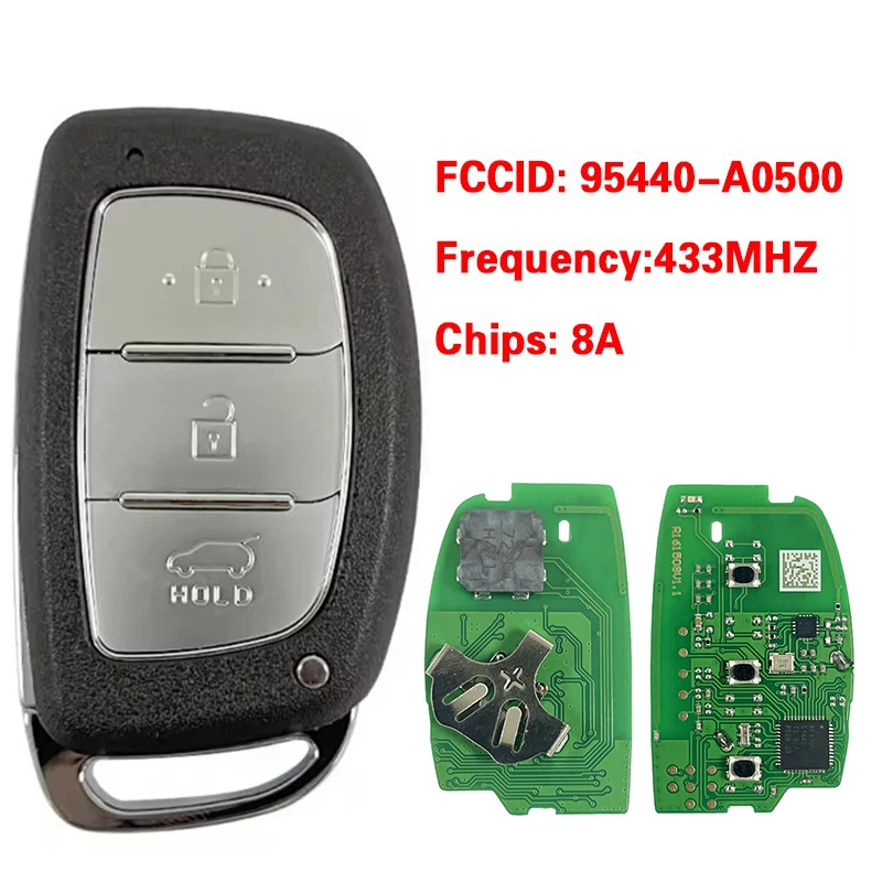 CN020284 Aftermarket 3 Buttons Smart Remote Control Key FCC 95440-A0500 8A Chip 433 MHz Keyless Go For Hyundai Creta 2016
CN020284 Aftermarket 3 Buttons Smart Remote Control Key FCC 95440-A0500 8A Chip 433 MHz Keyless Go For Hyundai Creta 2016
