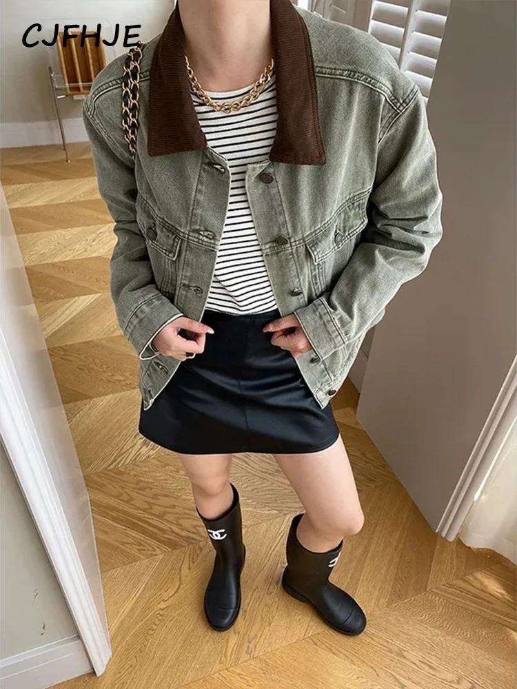 CJFHJE Retro Green Autumn Winter Denim Jacket Female All-match Casual Streetwear Women Outwear Harajuku New Korean Style Jackets
CJFHJE Retro Green Autumn Winter Denim Jacket Female All-match Casual Streetwear Women Outwear Harajuku New Korean Style Jackets