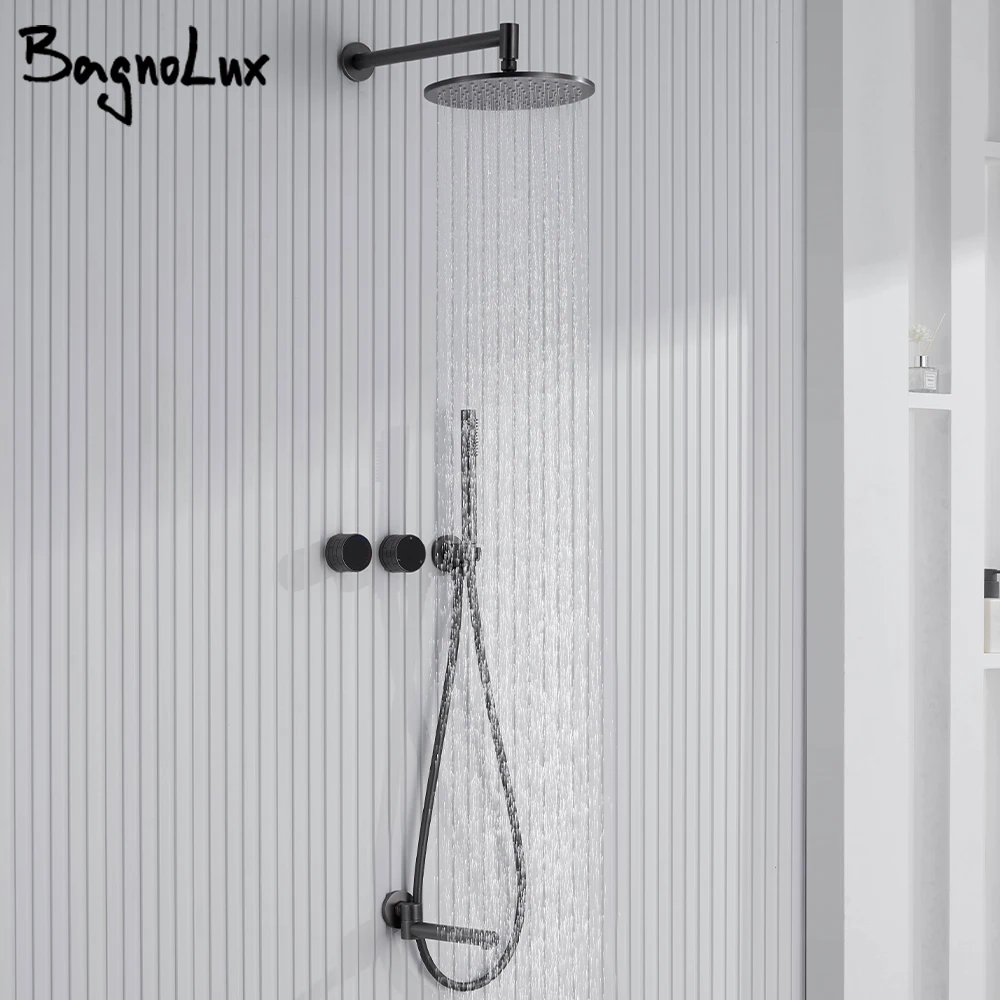Gunmetal Shower faucet System Set 2/3 Function Bathroom Mixer Square Pattern Two Knob Style Hot And Cold Shower Tap Wall Mounted
Gunmetal Shower faucet System Set 2/3 Function Bathroom Mixer Square Pattern Two Knob Style Hot And Cold Shower Tap Wall Mounted