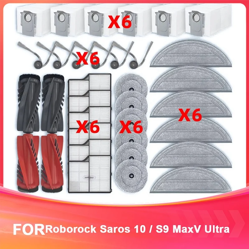 AC93-Compatible For Roborock Saros 10 / S9 Maxv Ultra Spare Parts Accessories Main Side Brush Hepa Filter Mop Cloth Dust Bag
AC93-Compatible For Roborock Saros 10 / S9 Maxv Ultra Spare Parts Accessories Main Side Brush Hepa Filter Mop Cloth Dust Bag