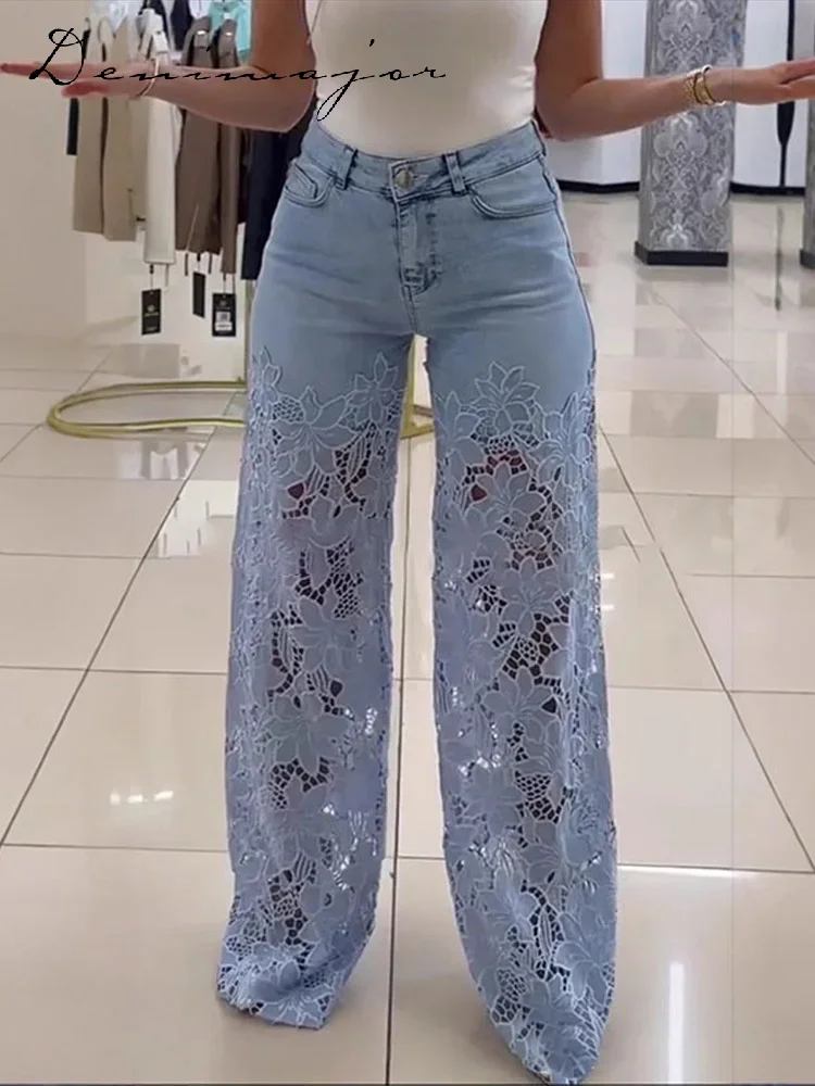 Crochet Hollow Out Flower Jean Women Pants Baggy Zipper Pocket Button Straight Leg Trousers 2025 Summer Elagant Y2k Lady Outwear
Crochet Hollow Out Flower Jean Women Pants Baggy Zipper Pocket Button Straight Leg Trousers 2025 Summer Elagant Y2k Lady Outwear