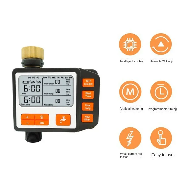 Garden Electronic Water Timer High Quality Outdoor Waterproof Automatic On Off Programmable Controller Irrigation LCD Display
Garden Electronic Water Timer High Quality Outdoor Waterproof Automatic On Off Programmable Controller Irrigation LCD Display
