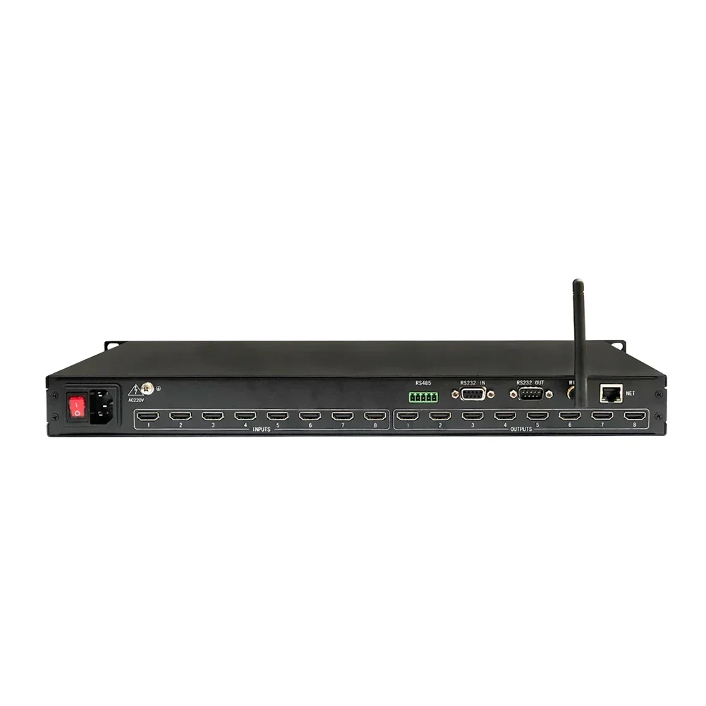 Corkiit HDMI matrix 8x8 Support App Control 4K@30hz HDMI 1.4 Version with WIFI Antenna
Corkiit HDMI matrix 8x8 Support App Control 4K@30hz HDMI 1.4 Version with WIFI Antenna