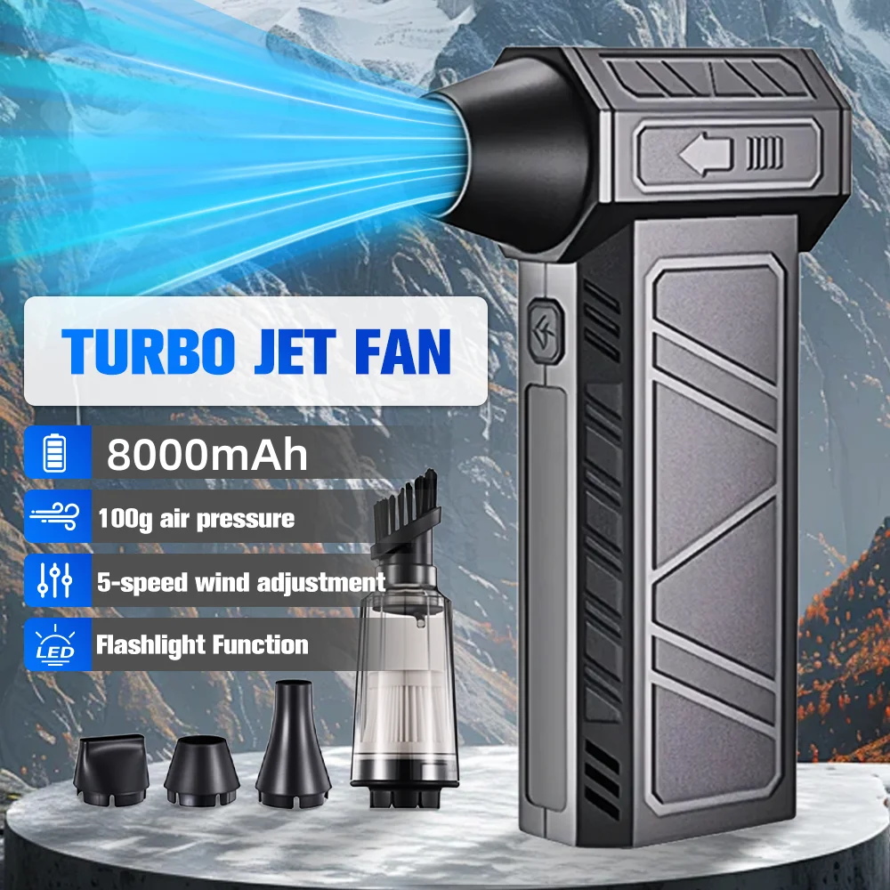 Мощный вентилятор-турбина 130000 об/мин, воздуходувка с тягой 100 г, высокоскоростной бесщеточный турбовентилятор с LED-подсветкой, портативный вентилятор
Мощный вентилятор-турбина 130000 об/мин, воздуходувка с тягой 100 г, высокоскоростной бесщеточный турбовентилятор с LED-подсветкой, портативный вентилятор