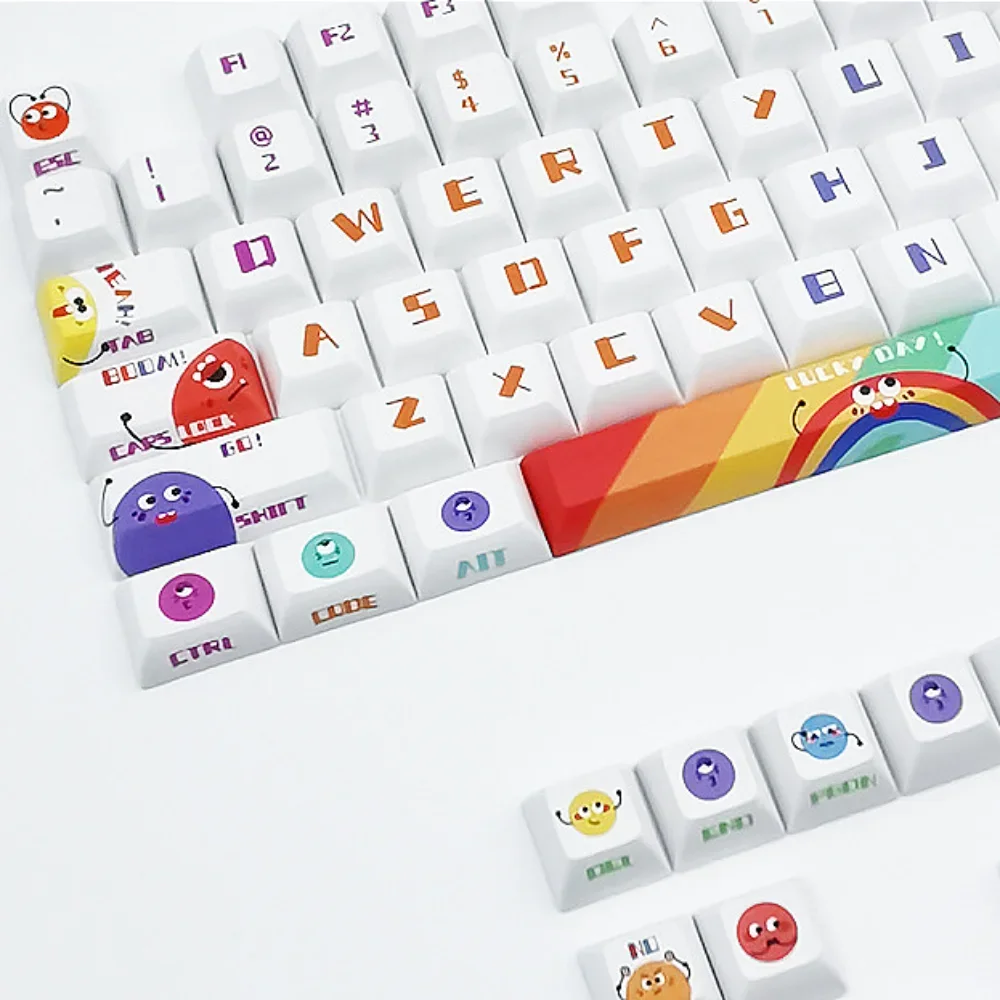 141 Keys KCA Keycap Set PBT Cute Rainbow Candy Split Spacebar for 60/64/84/98/108 Gaming Mechanical Keyboard MX Switch
141 Keys KCA Keycap Set PBT Cute Rainbow Candy Split Spacebar for 60/64/84/98/108 Gaming Mechanical Keyboard MX Switch