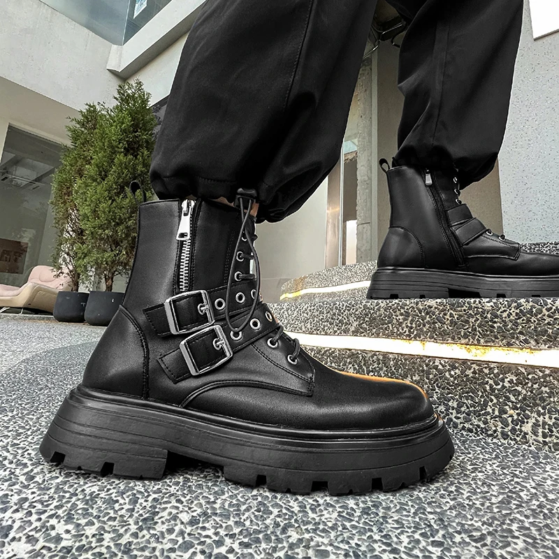British Style Men Shoes Black Boots Men's Autumn Winter New High Top Leather Fashion Short Boots Top Botas Chaussure Homme
British Style Men Shoes Black Boots Men's Autumn Winter New High Top Leather Fashion Short Boots Top Botas Chaussure Homme