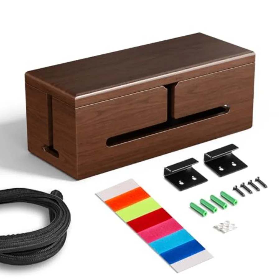 Large Cable Management Box for Home Office Use, Durable ABS Plastic in Matte Black, Sleek Design with Protective Sleeve for Tan
Large Cable Management Box for Home Office Use, Durable ABS Plastic in Matte Black, Sleek Design with Protective Sleeve for Tan